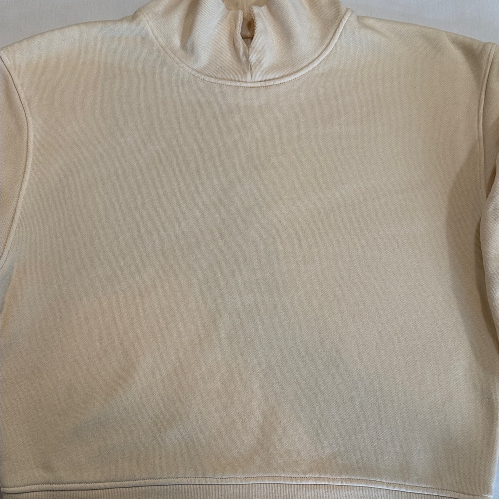 Citizens of Humanity COH Mock Neck Cream Beige Sweatshirt Small USA Made - Picture 9 of 14